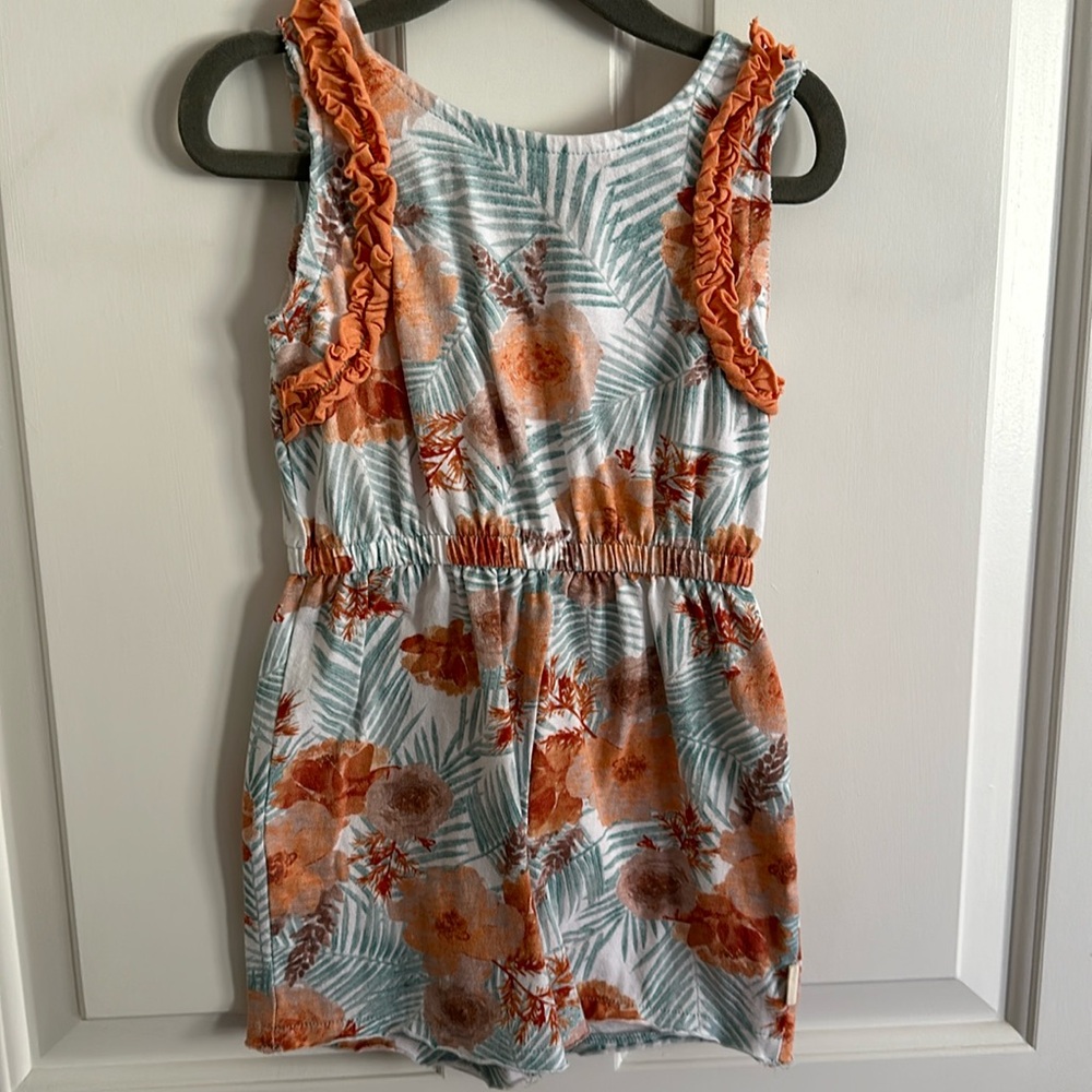 Burt's Bees Orange and White Matching Set with Floral Design